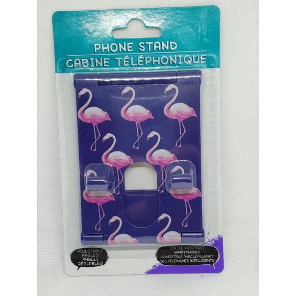 Purple Pink Flamingo Design Adjustable Phone Kick Stand | Fits Most Smartphones - Picture 1 of 7